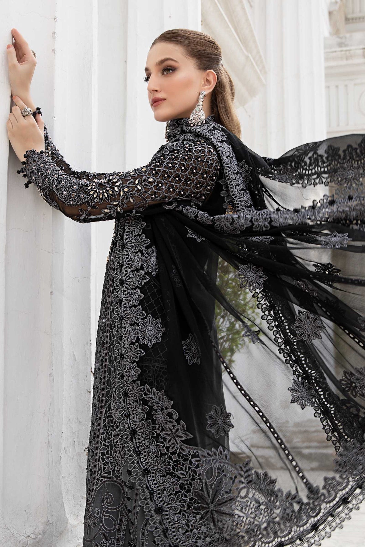 Maria B | Chiffon Formals 24 | Chiffon Suit | MPC-24-101 - Pakistani Designer Dress - by Maria B | Type: Formal - 100% Original at Saira Sultan