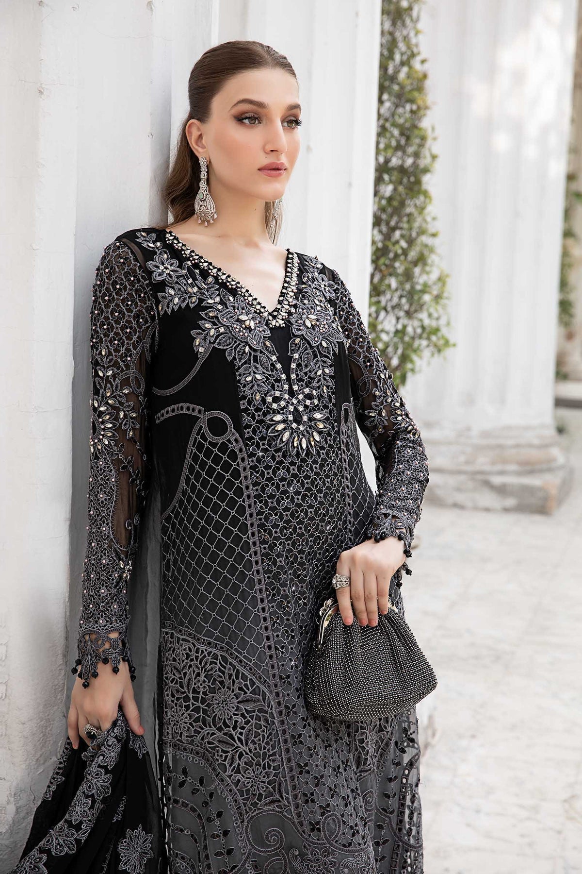 Maria B | Chiffon Formals 24 | Chiffon Suit | MPC-24-101 - Pakistani Designer Dress - by Maria B | Type: Formal - 100% Original at Saira Sultan
