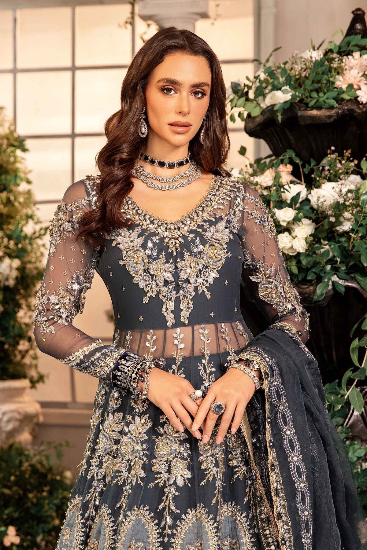 Maria B | Mbroidered Formals 24| Organza Suit | BD-2901 - Pakistani Designer Dress - by Maria B | Type: Ladies Clothes - 100% Original at Saira Sultan