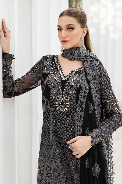 Maria B | Chiffon Formals 24 | Chiffon Suit | MPC-24-101 - Pakistani Designer Dress - by Maria B | Type: Formal - 100% Original at Saira Sultan