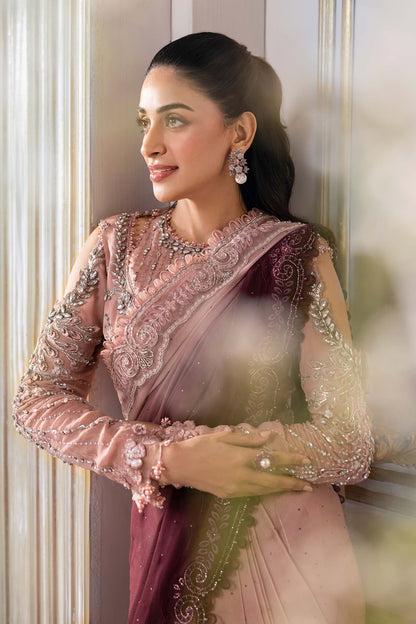 Maria B | Mbroidered 2025 | BD-3001 L Ash Pink Short Jacket with Lehnga