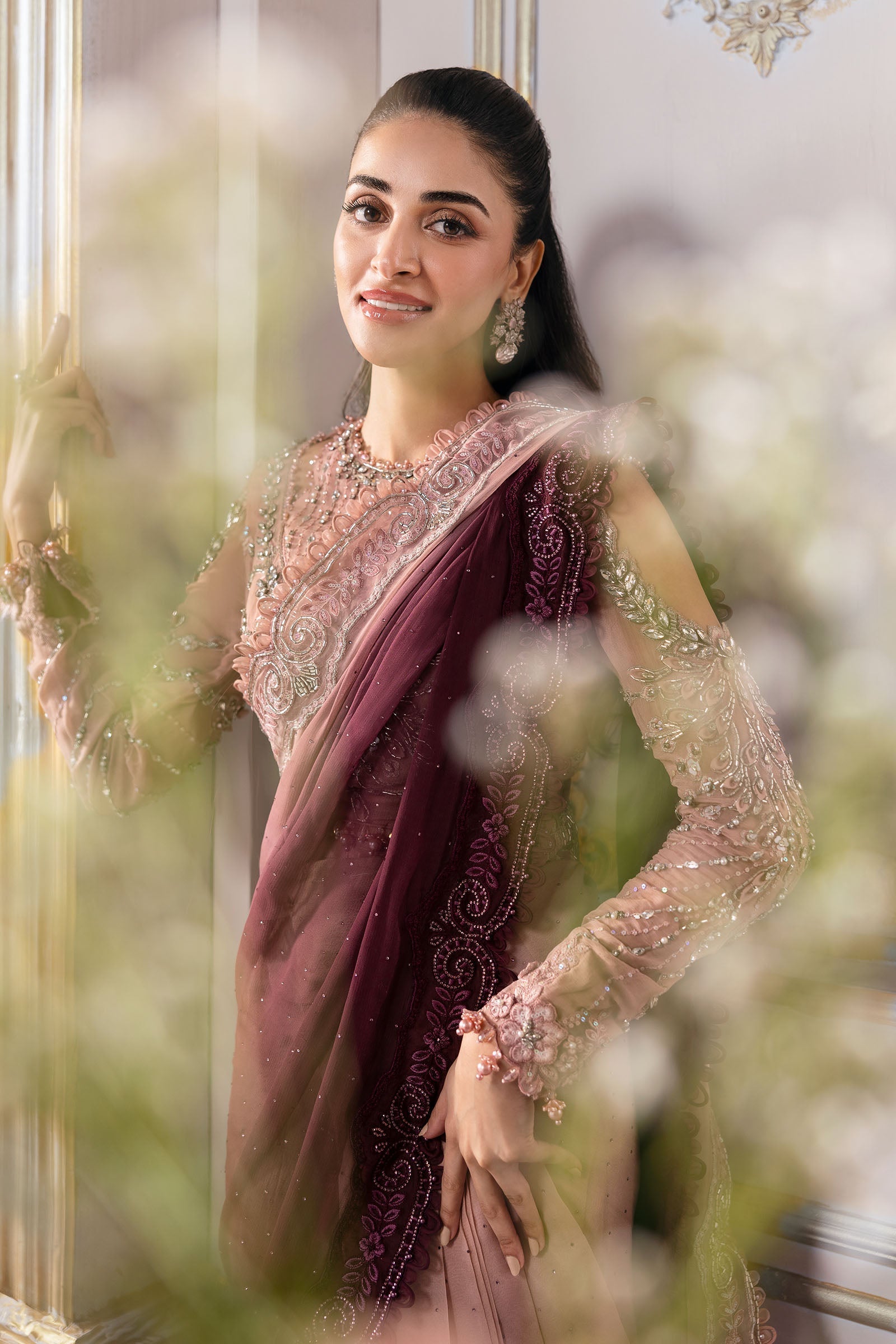 Maria B | Mbroidered 2025 | BD-3001 XL Ash Pink Saree