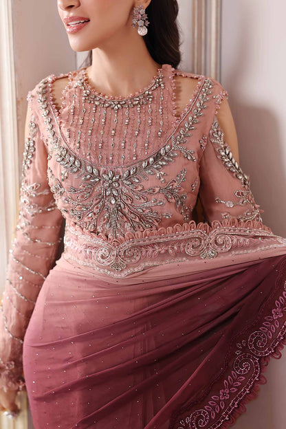 Maria B | Mbroidered 2025 | BD-3001 XL Ash Pink Short Jacket with Lehnga