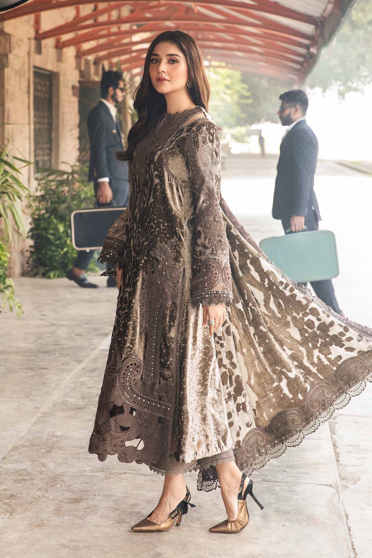 Maria B | Winter Luxe 24 | Velvet DL-1201 - Pakistani Designer Dress - by Maria B | Type: Ladies Clothes - 100% Original at Saira Sultan