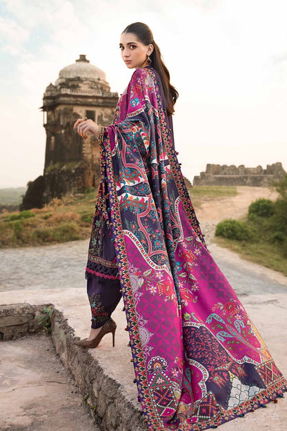 Maria B | M Prints Winter 24 | MPT-2402-A Custom Size Dark Purple Linen
