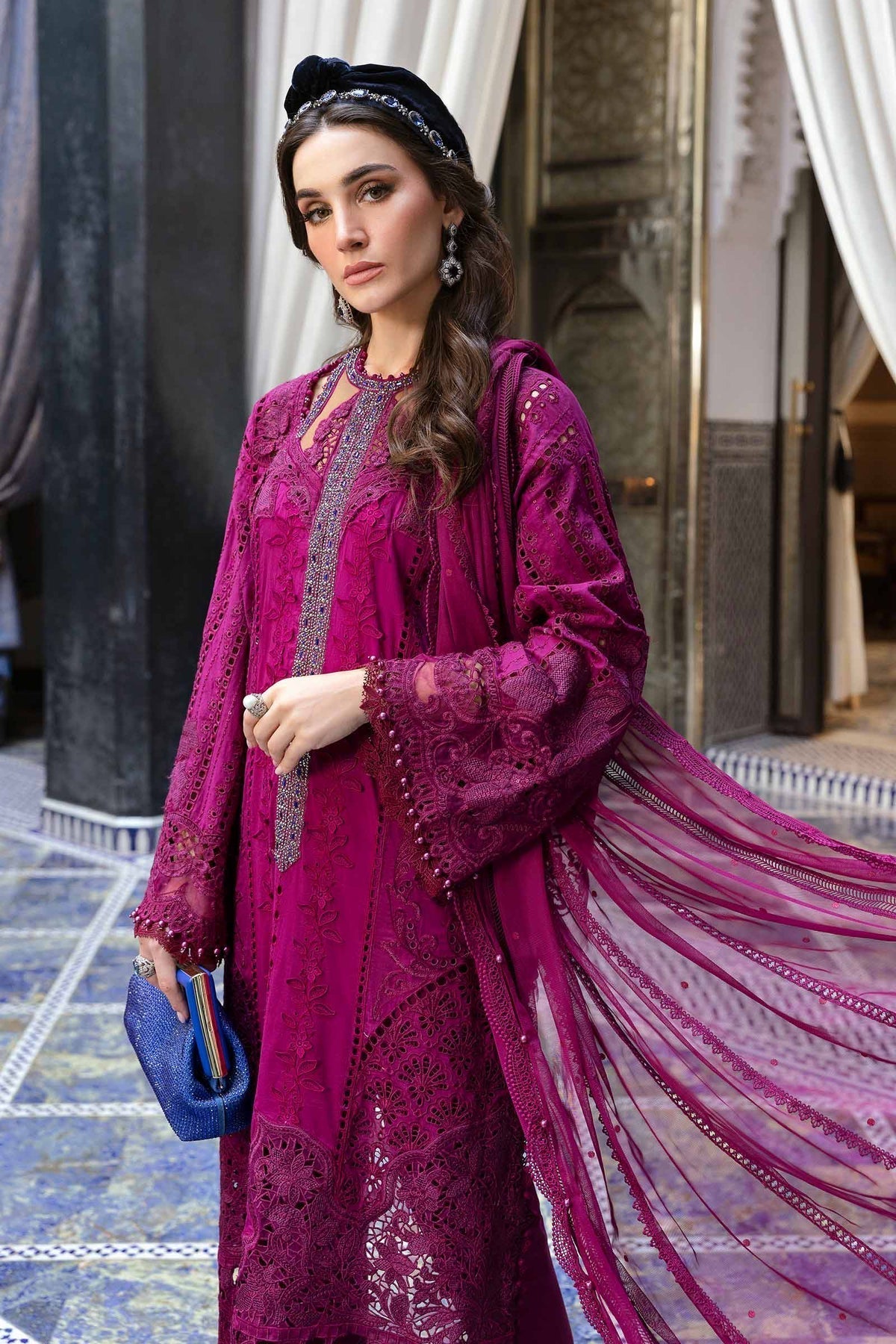 Maria B | Luxury Lawn 25 | D-2502-B S Magenta Lawn