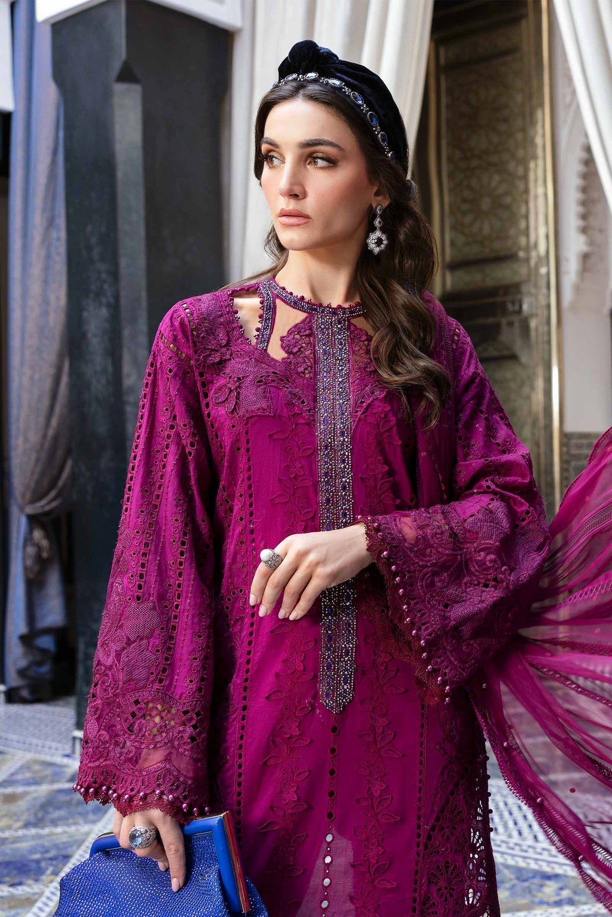 Maria B | Luxury Lawn 25 | D-2502-B M Magenta Lawn