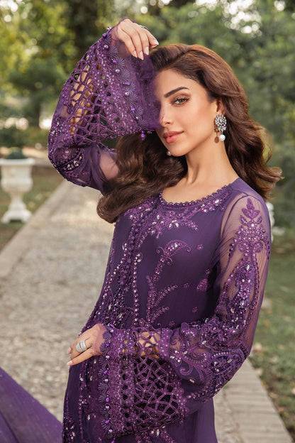 Maria B | Chiffon Formals 24 | Chiffon Suit | MPC-24-102 - Pakistani Designer Dress - by Maria B | Type: Formal - 100% Original at Saira Sultan