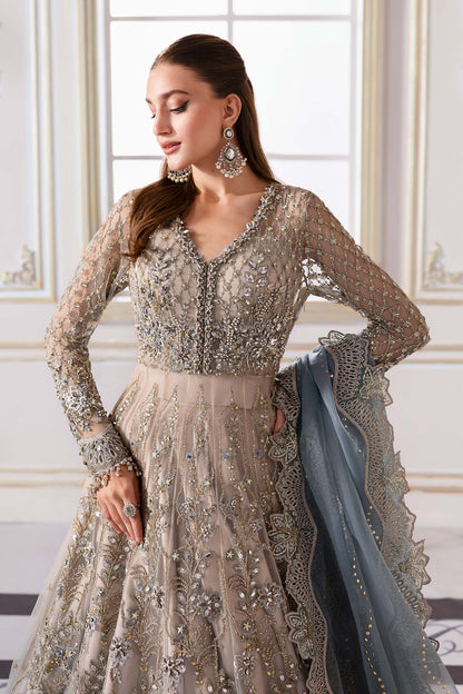 Maria B | Mbroidered 2025 | BD-3002 S Coffee Short Open Frock with Sharara