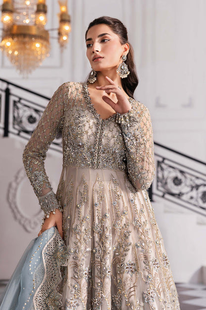 Maria B | Mbroidered 2025 | BD-3002 M Coffee Short Open Frock with Sharara
