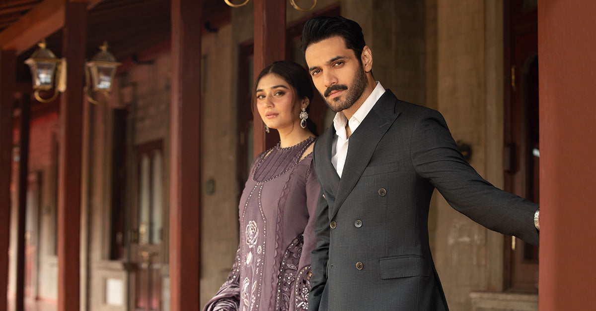 Maria B | Winter Luxe 24 | Velvet DL-1202 - Pakistani Designer Dress - by Maria B | Type: Ladies Clothes - 100% Original at Saira Sultan