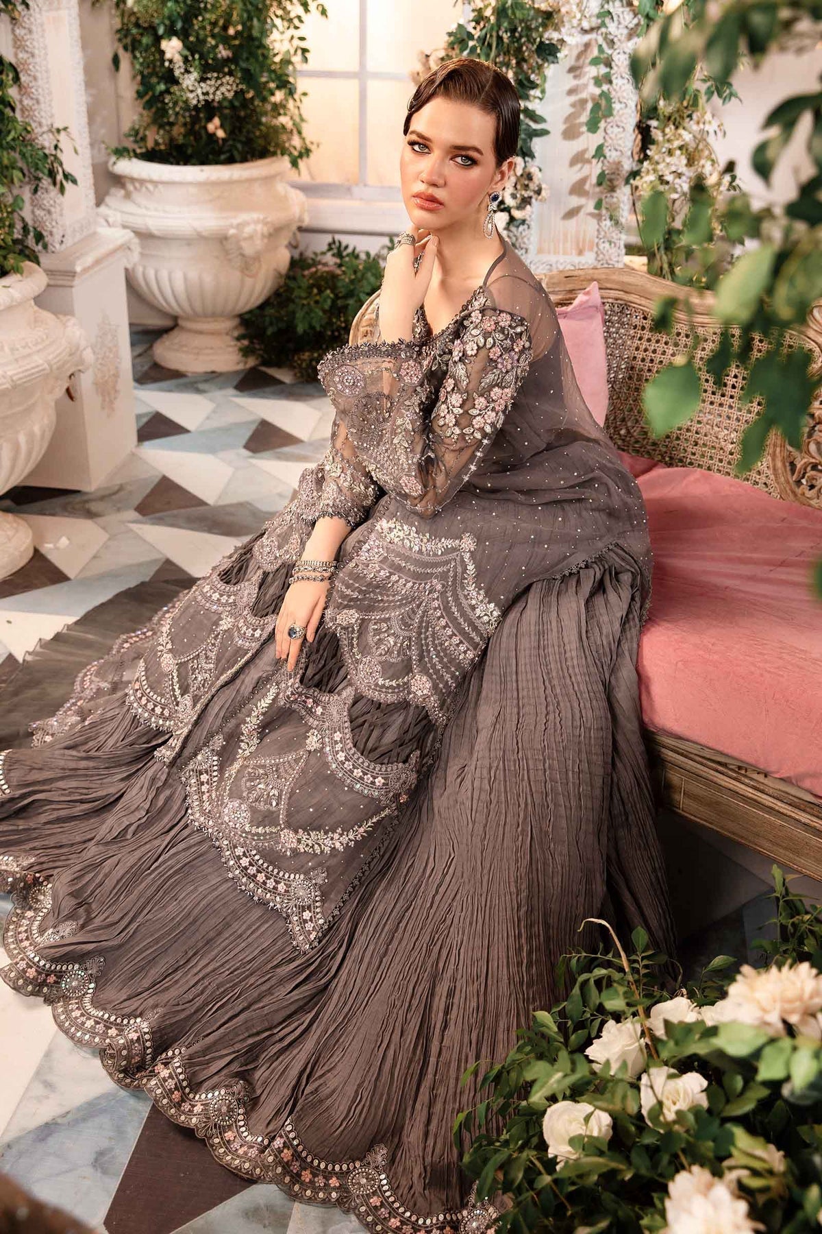 Maria B | Mbroidered Formals 24 | Organza Suit | BD-2902 - Pakistani Designer Dress - by Maria B | Type: Ladies Clothes - 100% Original at Saira Sultan