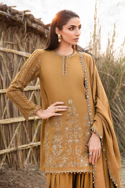 Maria B | M Prints Winter 24 | MPT-2403-A S Mustard Linen