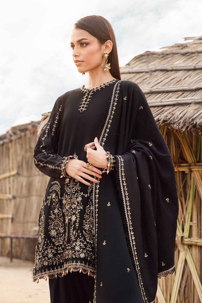 Maria B | M Prints Winter 24 | MPT-2403-B M Black Linen