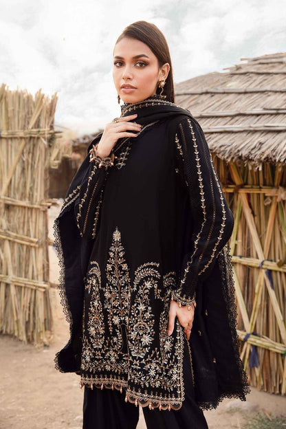 Maria B | M Prints Winter 24 | MPT-2403-B L Black Linen
