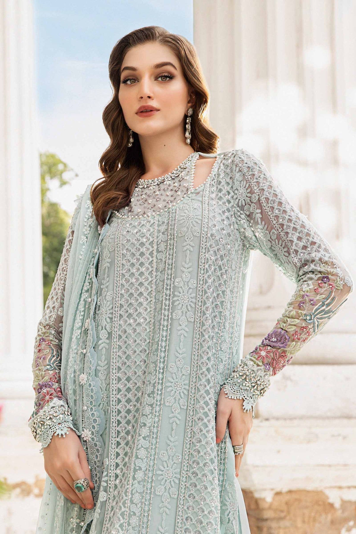 Maria B | Chiffon Formals 24 | Chiffon Suit | MPC-24-103 - Pakistani Designer Dress - by Maria B | Type: Formal - 100% Original at Saira Sultan