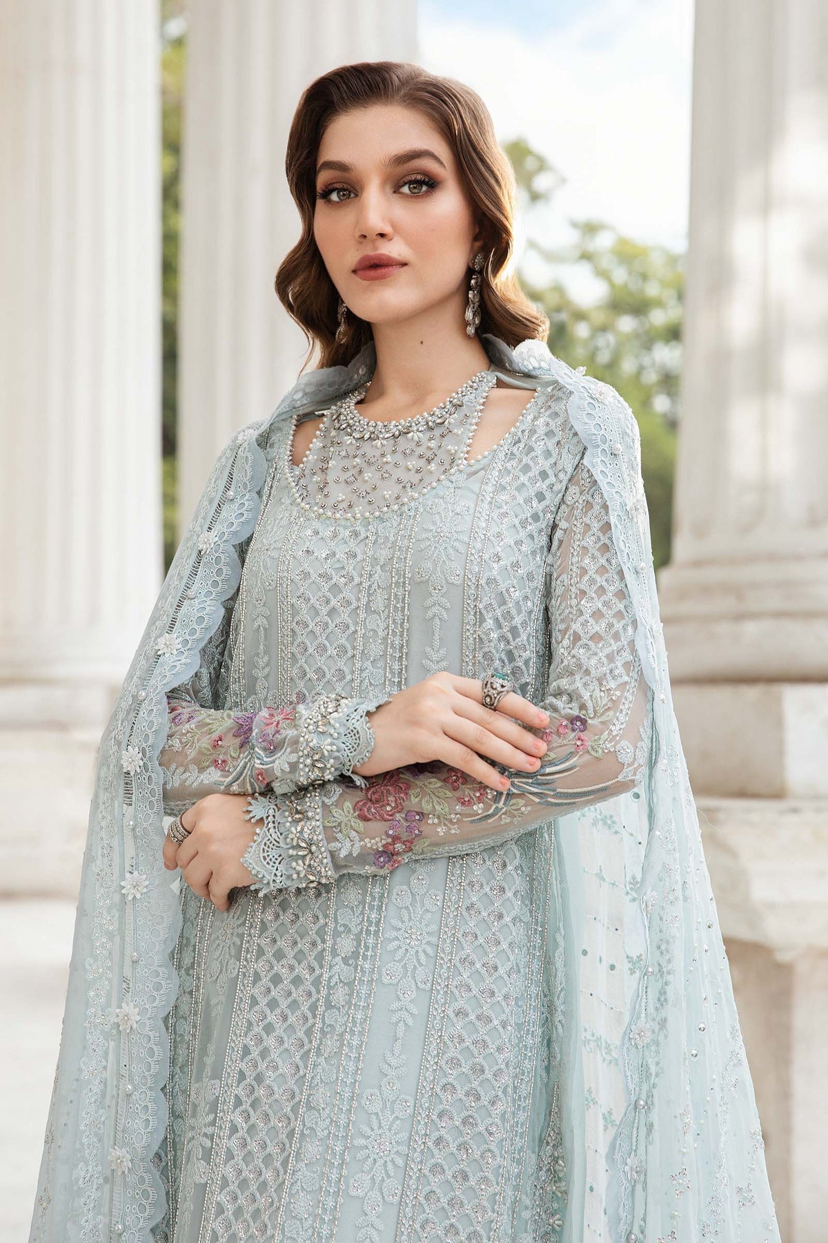 Maria B | Chiffon Formals 24 | Chiffon Suit | MPC-24-103 - Pakistani Designer Dress - by Maria B | Type: Formal - 100% Original at Saira Sultan