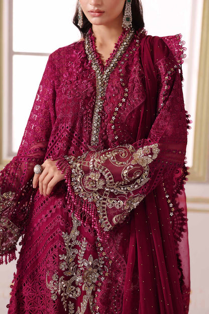 Maria B | Mbroidered 2025 | BD-3003 XL Magenta Long Shirt with Sharara