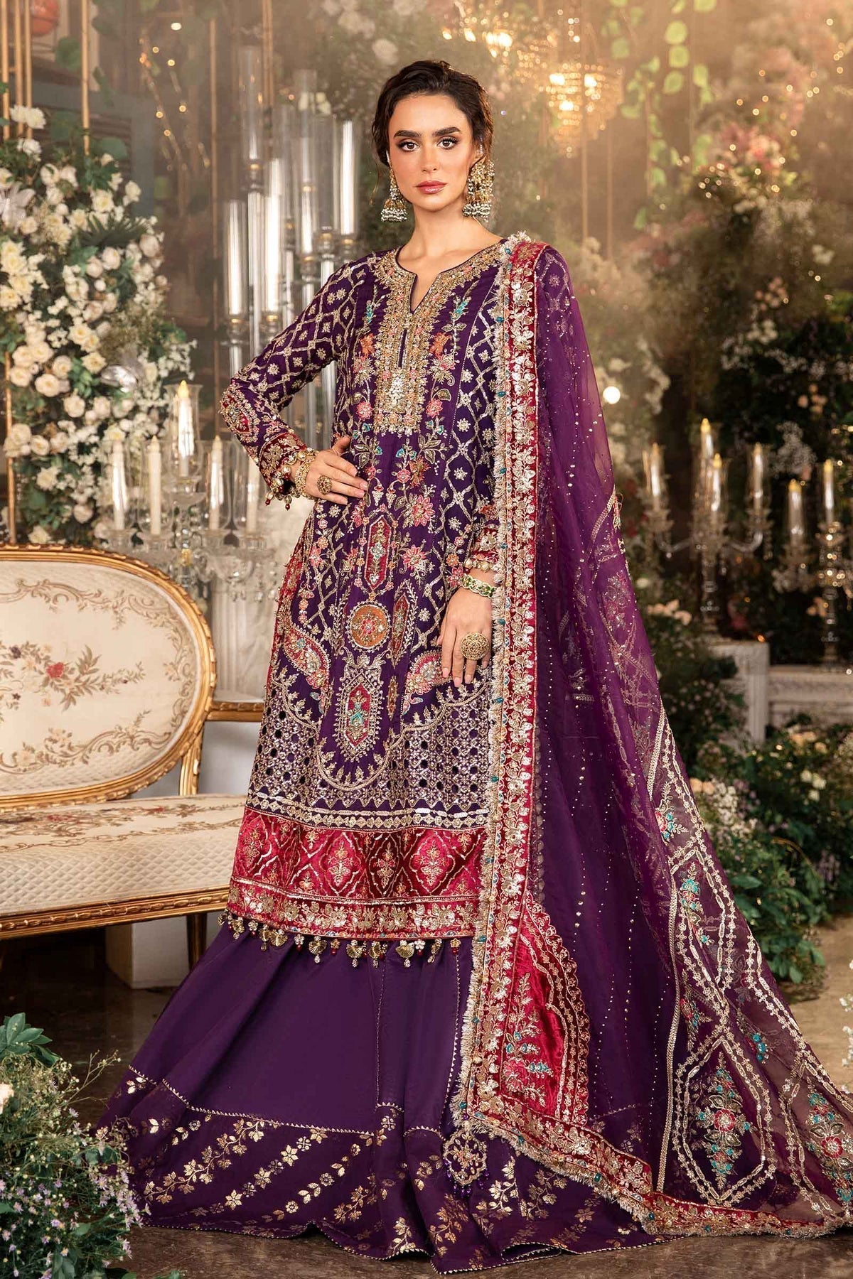Maria B | Mbroidered Formals 24 | Organza Suit | BD-2903 - Pakistani Designer Dress - by Maria B | Type: Ladies Clothes - 100% Original at Saira Sultan