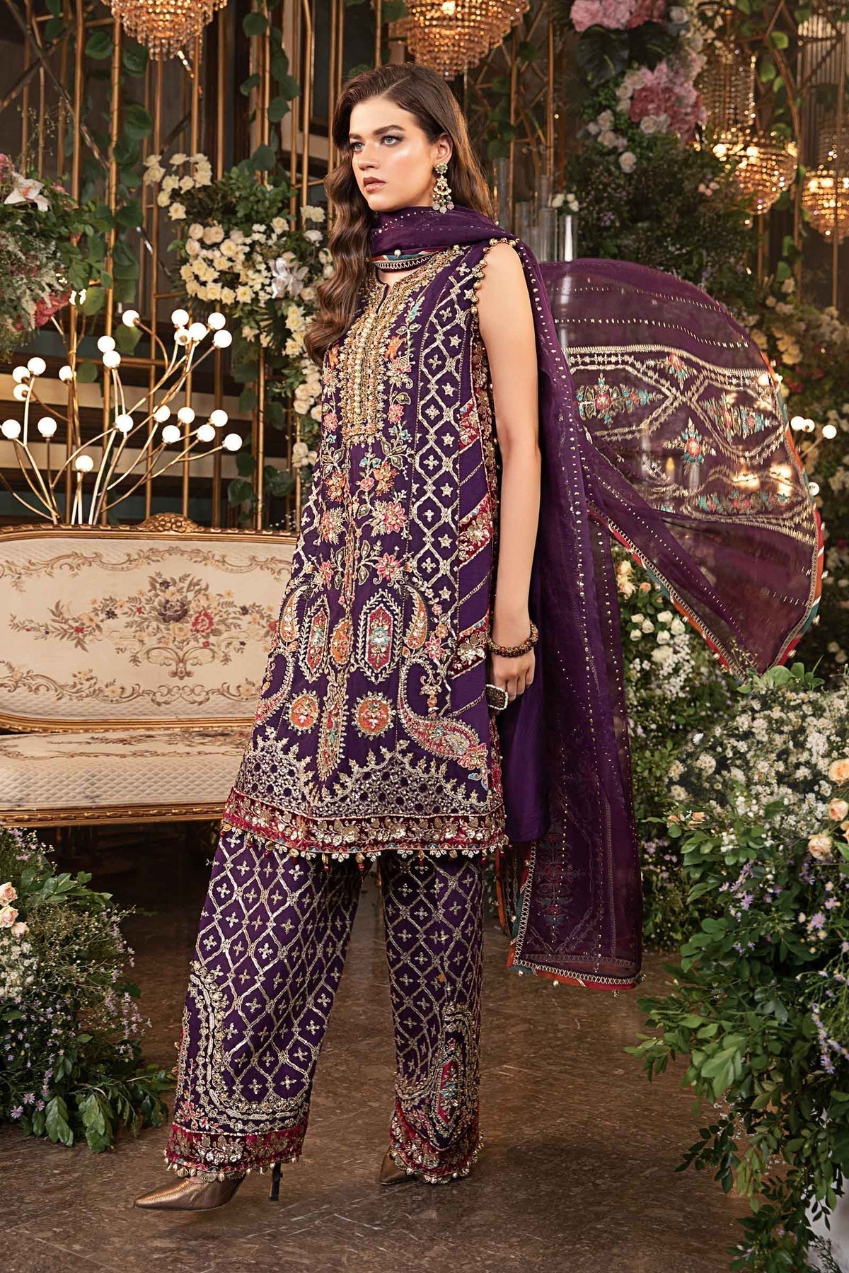 Maria B | Mbroidered Formals 24 | Organza Suit | BD-2903 - Pakistani Designer Dress - by Maria B | Type: Ladies Clothes - 100% Original at Saira Sultan
