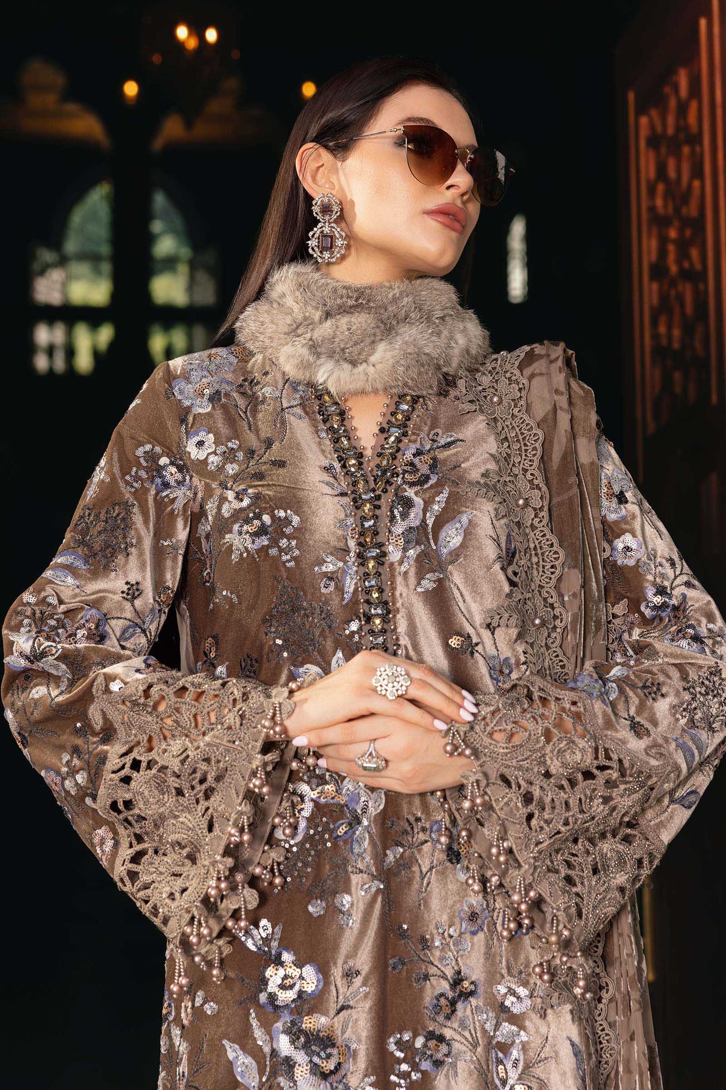 Maria B | Winter Luxe 25 | WL-1303 by Maria B - Designer Dress - Type : Ladies Clothes - Available at Saira Sultan - 100% Original 