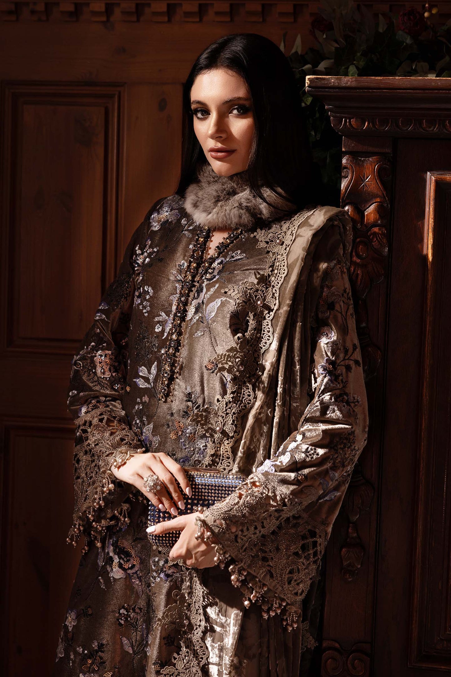 Maria B | Winter Luxe 25 | WL-1303 by Maria B - Designer Dress - Type : Ladies Clothes - Available at Saira Sultan - 100% Original 