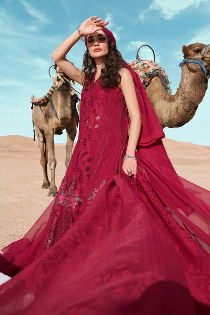 Maria B | Luxury Lawn 25 | D-2504-A S Red Lawn