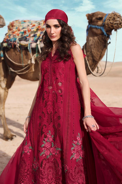 Maria B | Luxury Lawn 25 | D-2504-A L Red Lawn