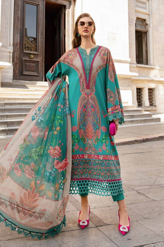 Maria B | M Prints Fall Edit 24 | MPT-2304-A - Pakistani Designer Dress - by Maria B | Type: Luxury - 100% Original at Saira Sultan