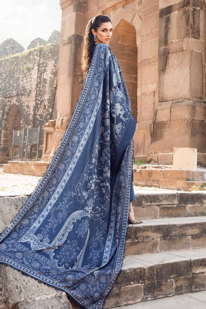Maria B | M Prints Winter 24 | MPT-2404-B S Navy Blue Linen