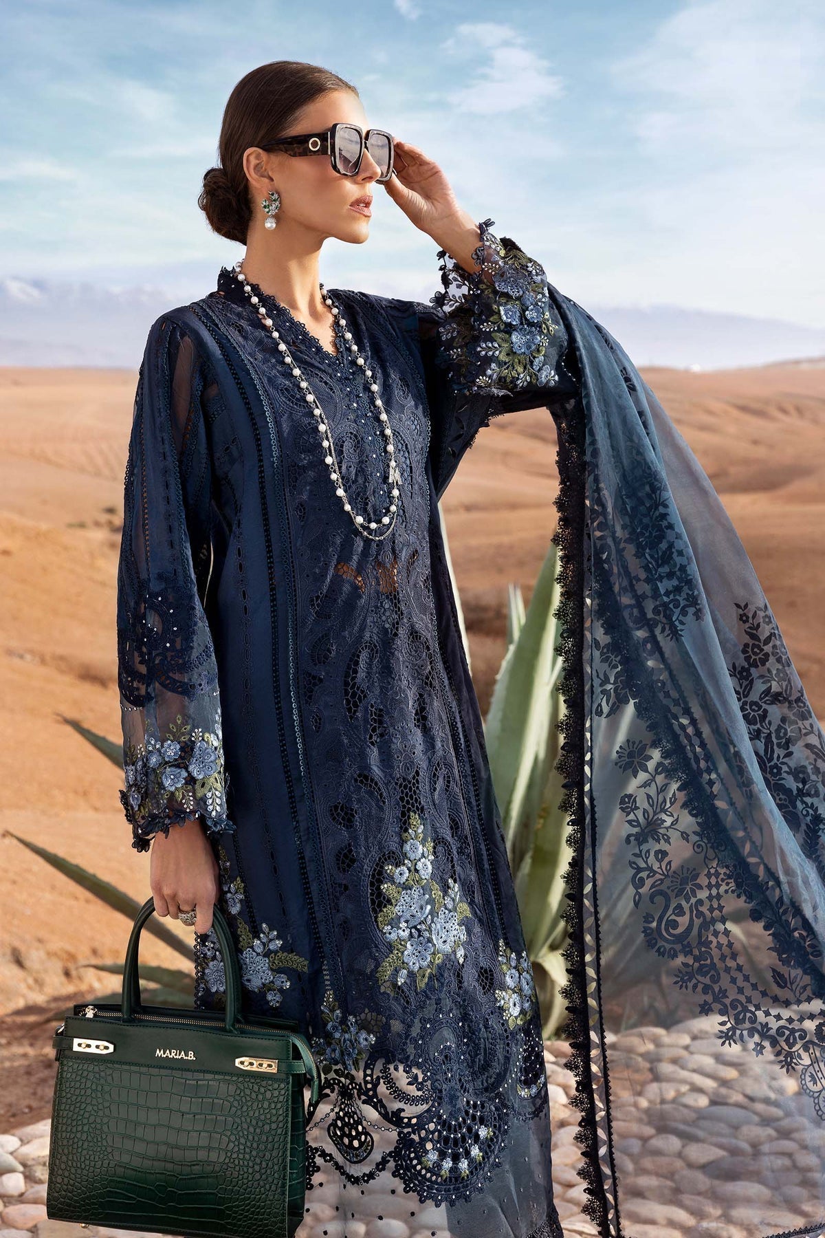 Maria B | Luxury Lawn 25 | D-2504-B L Navy Blue Lawn