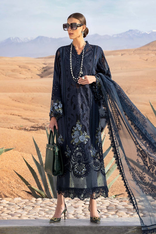 Maria B | Luxury Lawn 25 | D-2504-B XS Navy Blue Lawn