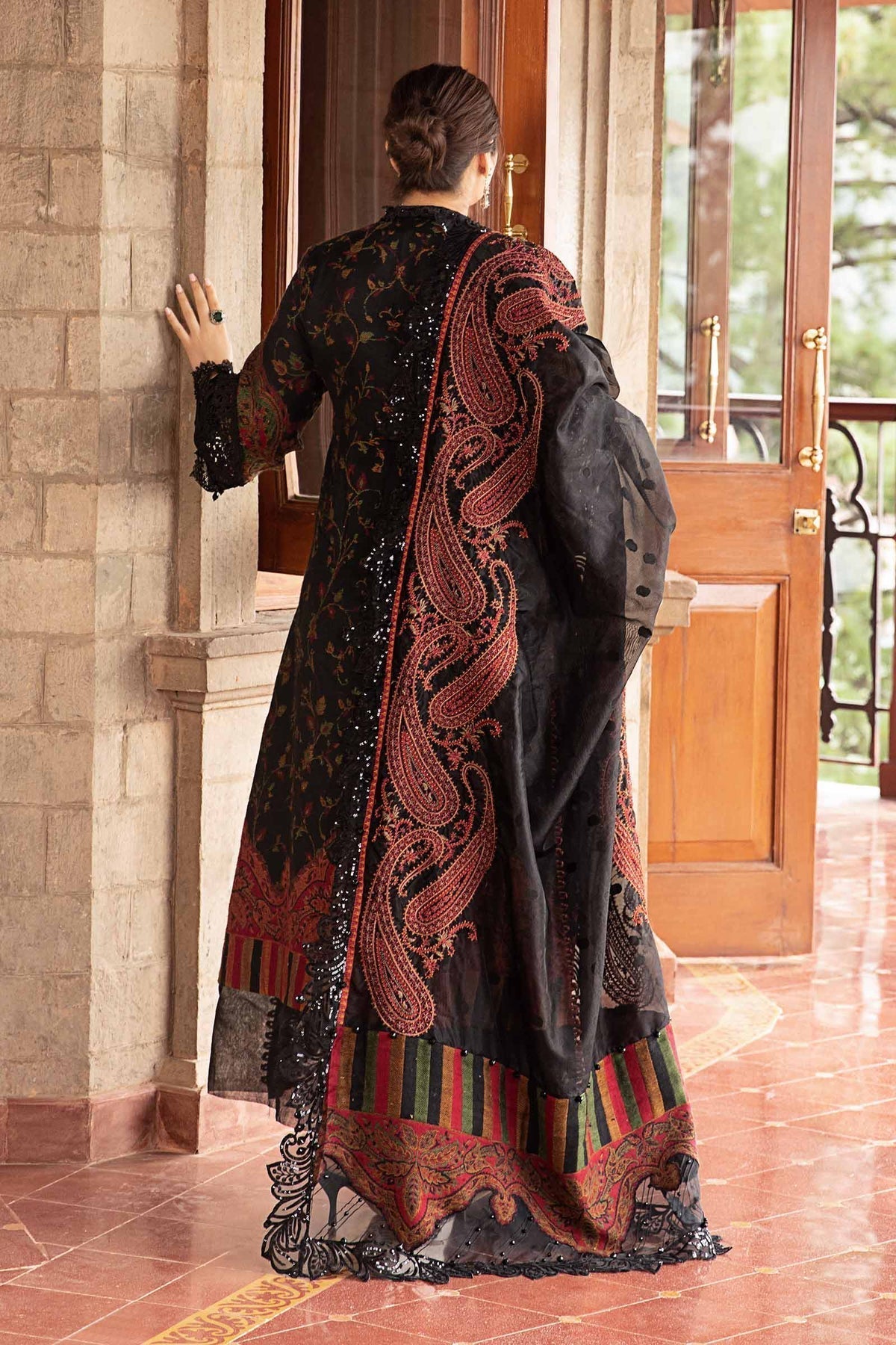 Maria B | Winter Luxe 24 | Velvet DL-1204 - Pakistani Designer Dress - by Maria B | Type: Ladies Clothes - 100% Original at Saira Sultan