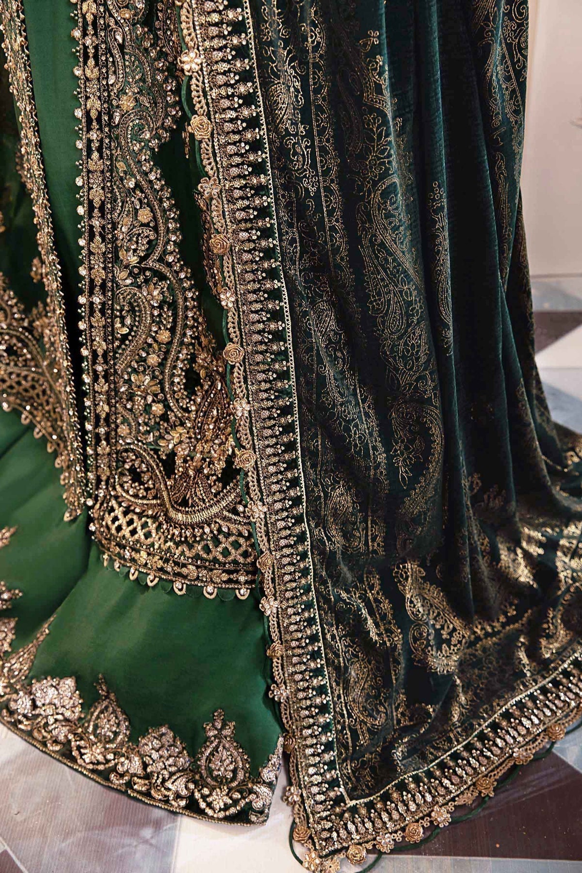 Maria B | Mbroidered Formals 24 | Velvet Suit | BD-2904 - Pakistani Designer Dress - by Maria B | Type: Ladies Clothes - 100% Original at Saira Sultan