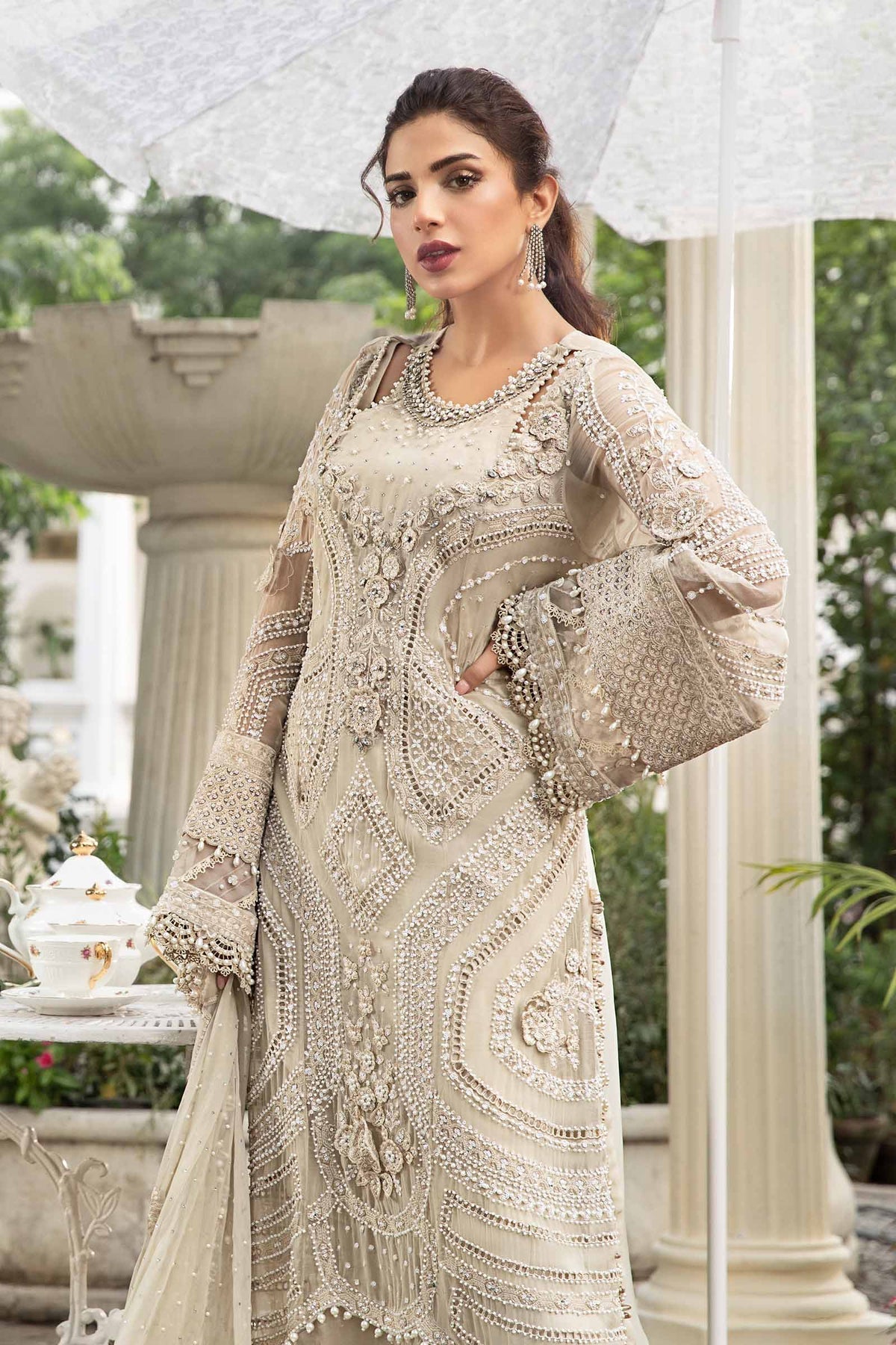 Maria B | Chiffon Formals 24 | Chiffon Suit | MPC-24-104 - Pakistani Designer Dress - by Maria B | Type: Formal - 100% Original at Saira Sultan