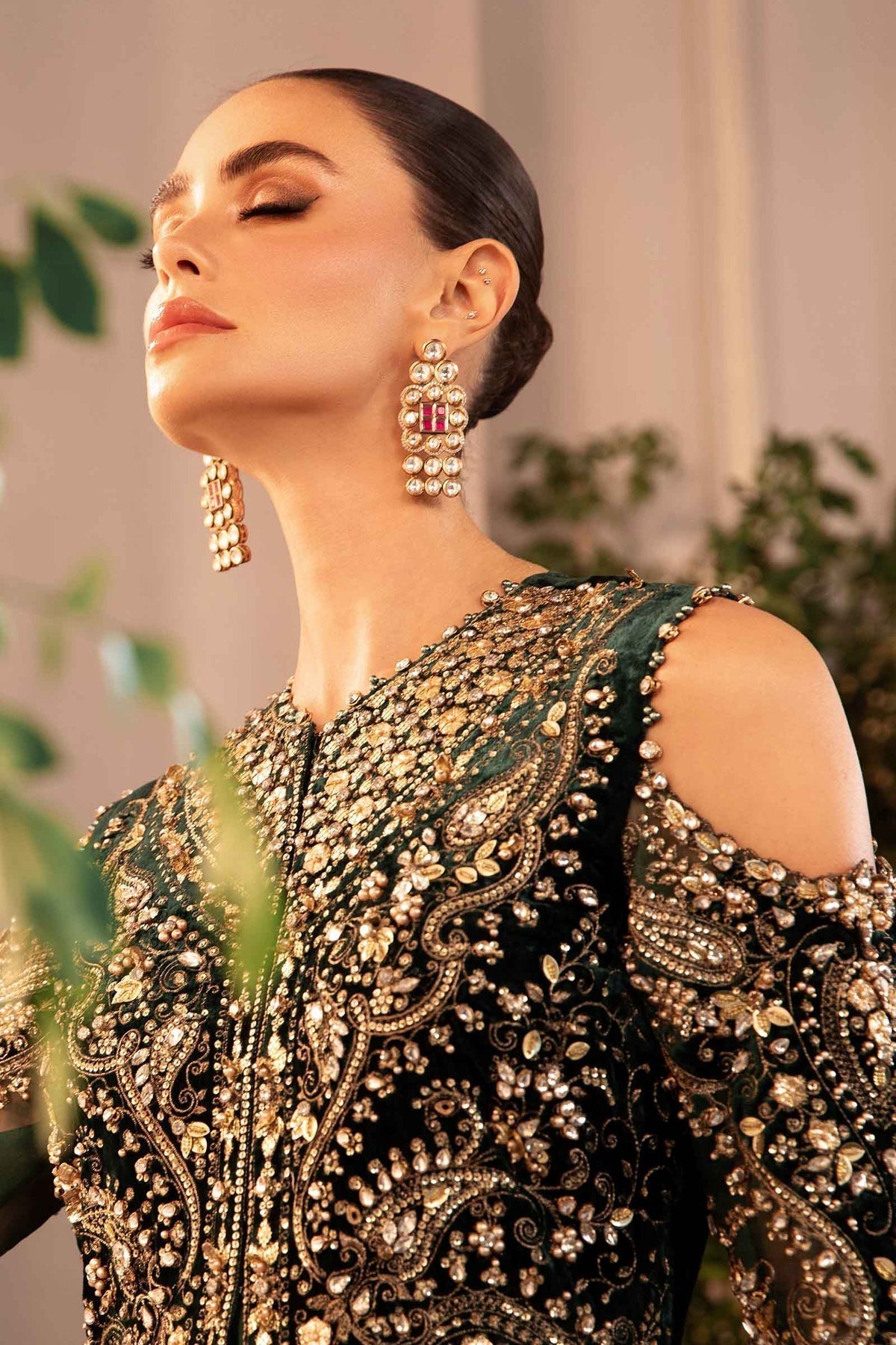 Maria B | Mbroidered Formals 24 | Velvet Suit | BD-2904 - Pakistani Designer Dress - by Maria B | Type: Ladies Clothes - 100% Original at Saira Sultan