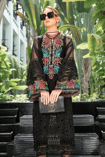 Maria B | Luxury Lawn | EL-23-04-Black - Pakistani Designer Dress - by Maria B | Type: Luxury - 100% Original at Saira Sultan