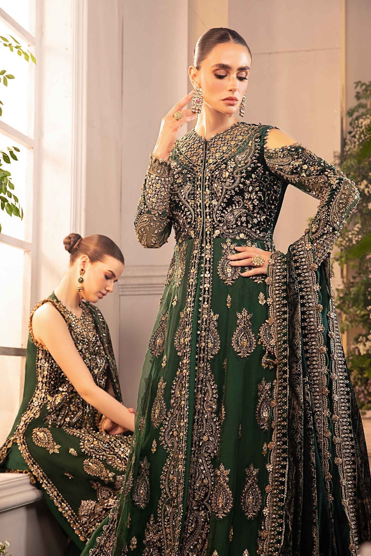 Maria B | Mbroidered Formals 24 | Velvet Suit | BD-2904 - Pakistani Designer Dress - by Maria B | Type: Ladies Clothes - 100% Original at Saira Sultan