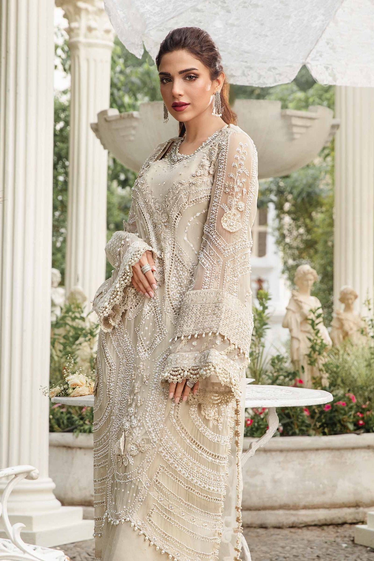 Maria B | Chiffon Formals 24 | Chiffon Suit | MPC-24-104 - Pakistani Designer Dress - by Maria B | Type: Formal - 100% Original at Saira Sultan