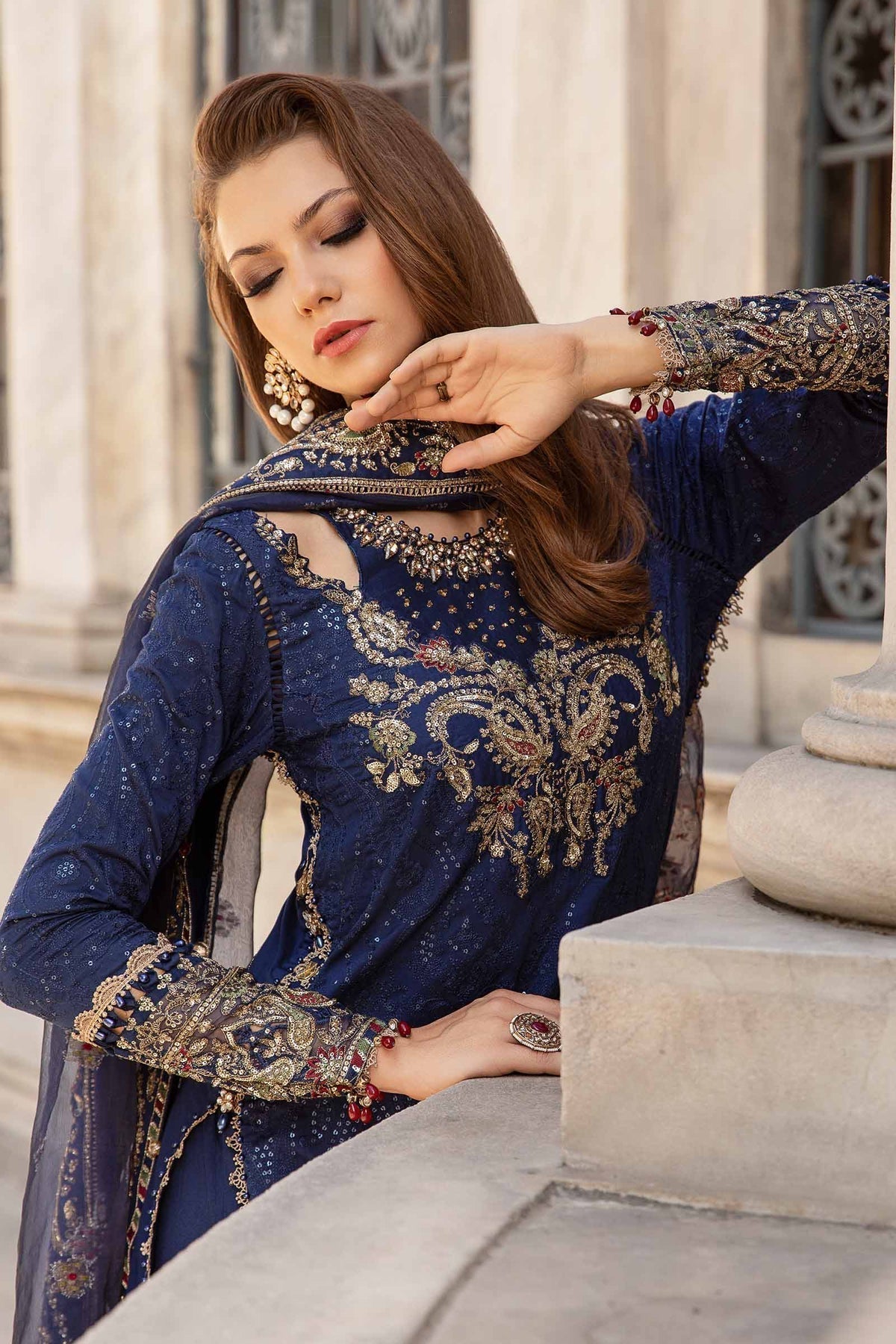 Maria B | Sateen Formals 24 | CST-804 - Pakistani Designer Dress - by Maria B | Type: Formal - 100% Original at Saira Sultan