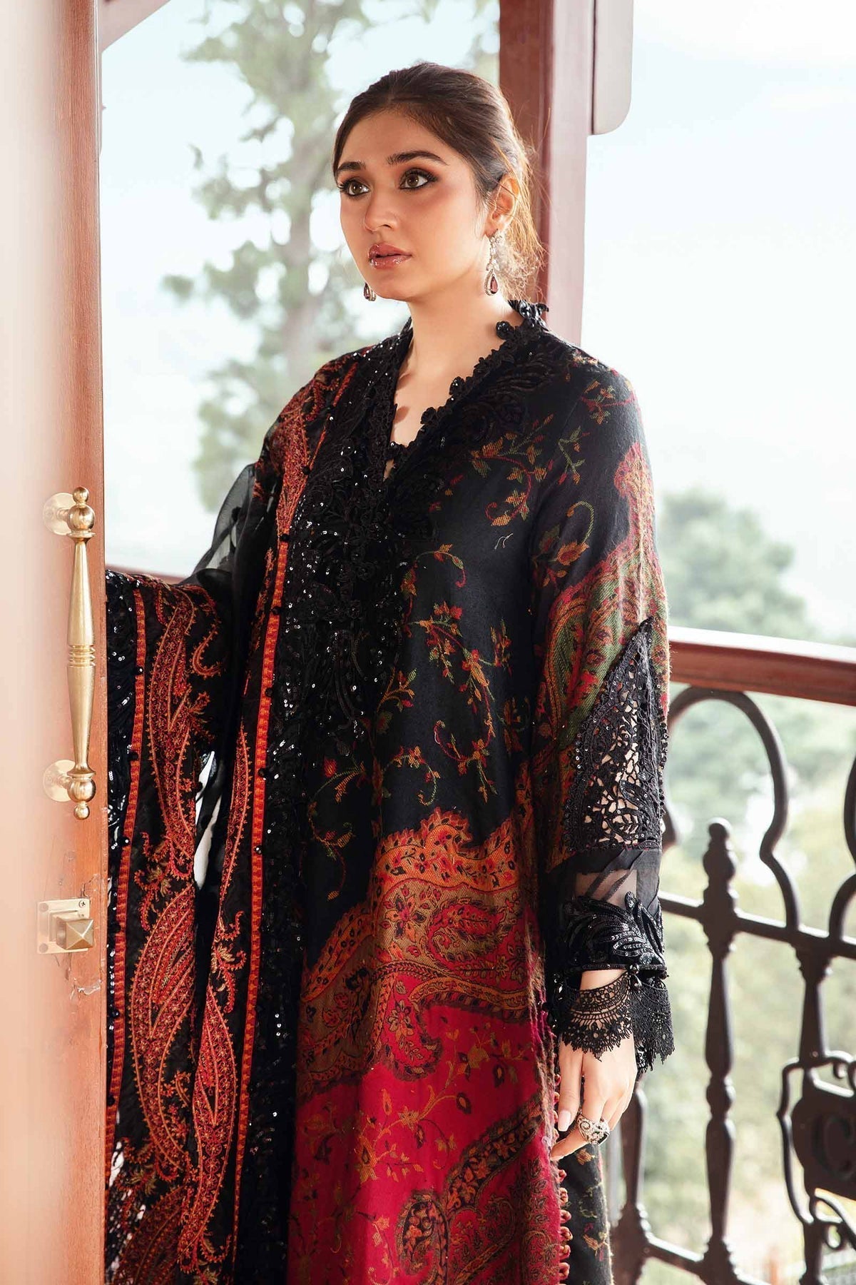 Maria B | Winter Luxe 24 | Velvet DL-1204 - Pakistani Designer Dress - by Maria B | Type: Ladies Clothes - 100% Original at Saira Sultan