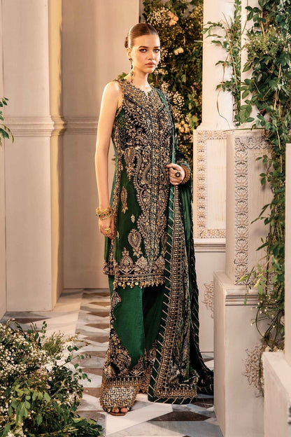 Maria B | Mbroidered Formals 24 | Velvet Suit | BD-2904 - Pakistani Designer Dress - by Maria B | Type: Ladies Clothes - 100% Original at Saira Sultan