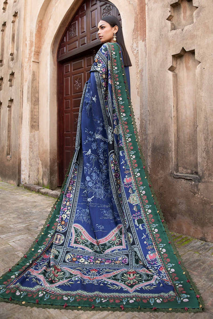 Maria B | M Prints Winter 24 | MPT-2405-A S Navy Blue Linen