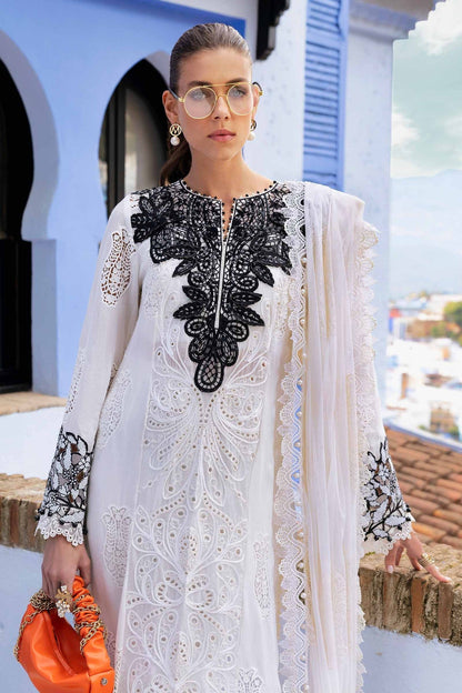 Maria B | Luxury Lawn 25 | D-2505-A S Off White Lawn
