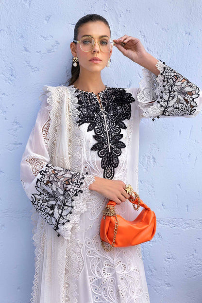 Maria B | Luxury Lawn 25 | D-2505-A M Off White Lawn