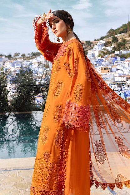 Maria B | Luxury Lawn 25 | D-2505-B M Orange Long Shirt