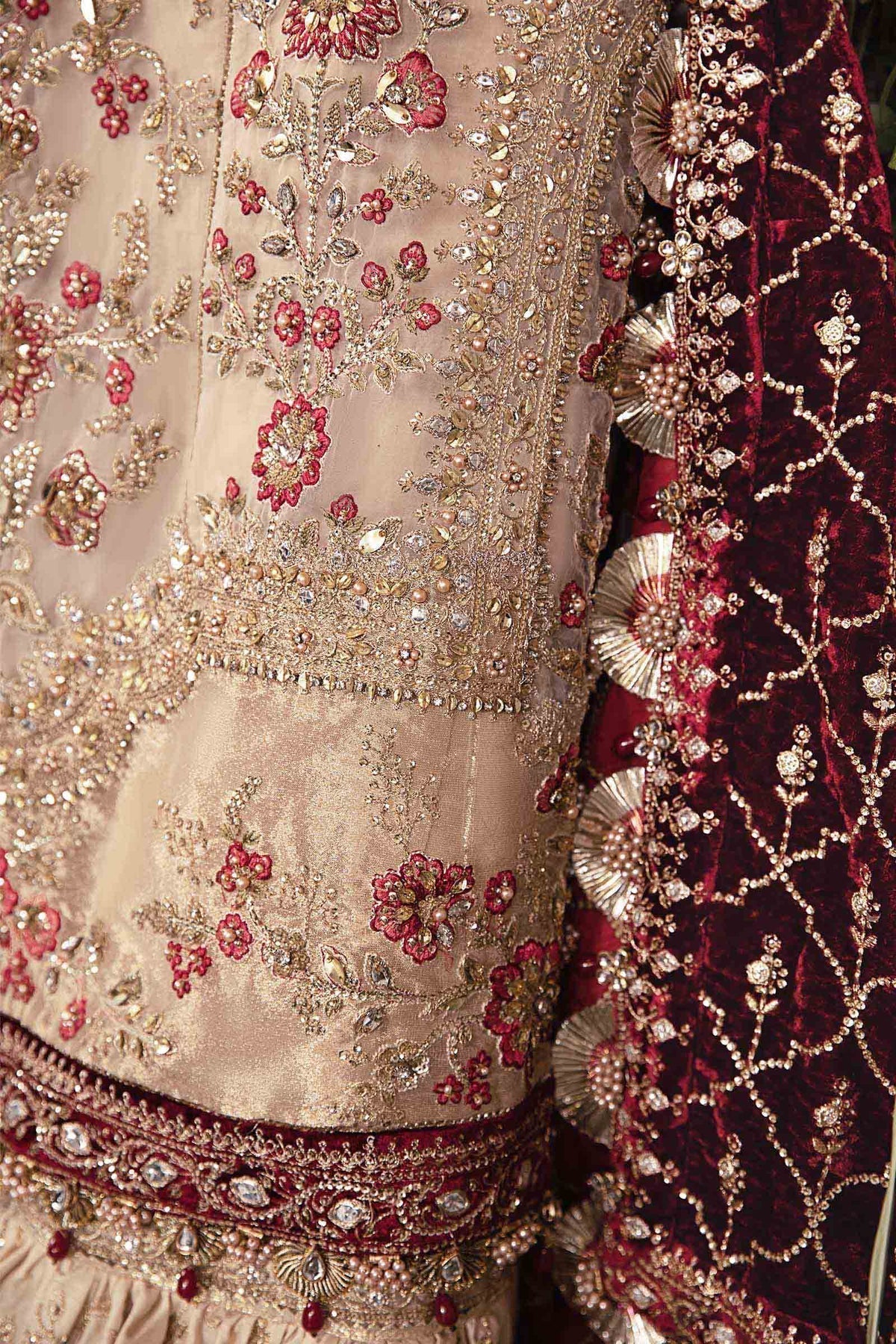 Maria B | Mbroidered Formals 24 | Velvet Suit | BD-2905 - Pakistani Designer Dress - by Maria B | Type: Ladies Clothes - 100% Original at Saira Sultan