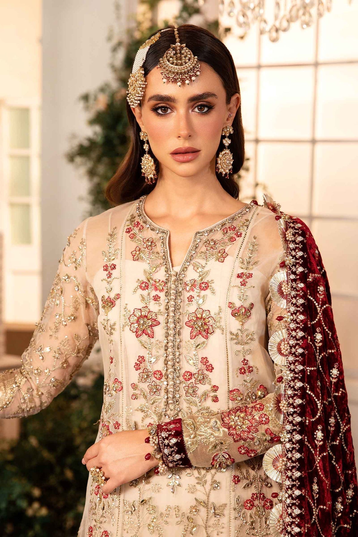 Maria B | Mbroidered Formals 24 | Velvet Suit | BD-2905 - Pakistani Designer Dress - by Maria B | Type: Ladies Clothes - 100% Original at Saira Sultan