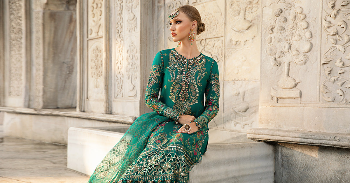 Maria B | Sateen Formals 24 | CST-805 - Pakistani Designer Dress - by Maria B | Type: Formal - 100% Original at Saira Sultan