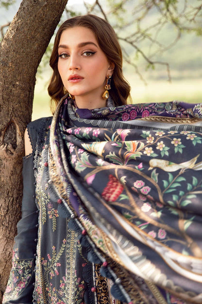 Maria B | M Prints Winter 24 | MPT-2406-A L Gray Linen